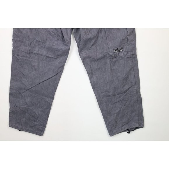 Vintage 90s Blind Skateboards Mens 32x29 Faded Spell Out Tie Cuff Cargo Pants - Picture 11 of 12